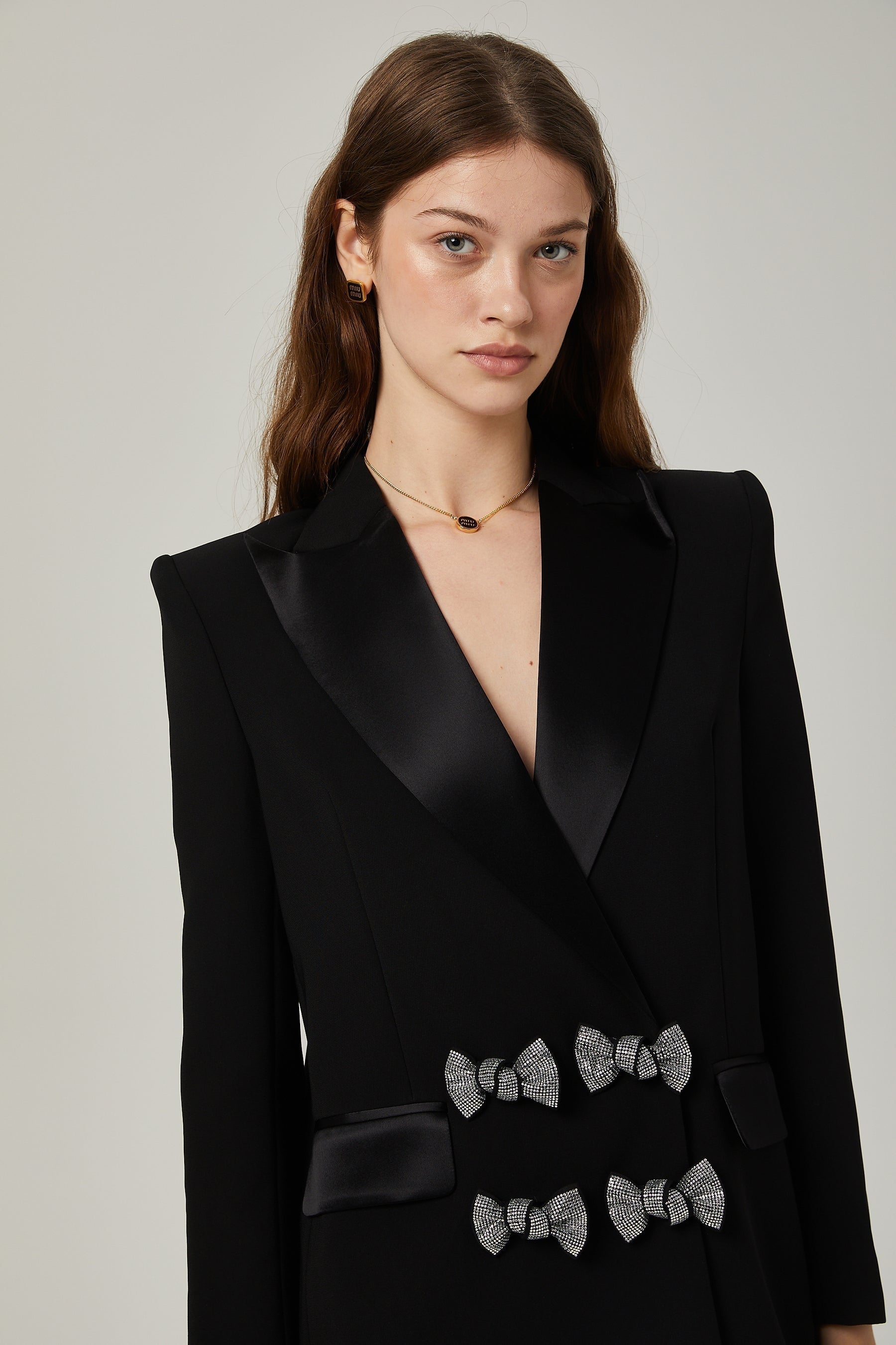 Thala crystalembellished bow blazer