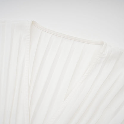 Claudette Vneck pleated mini dress
