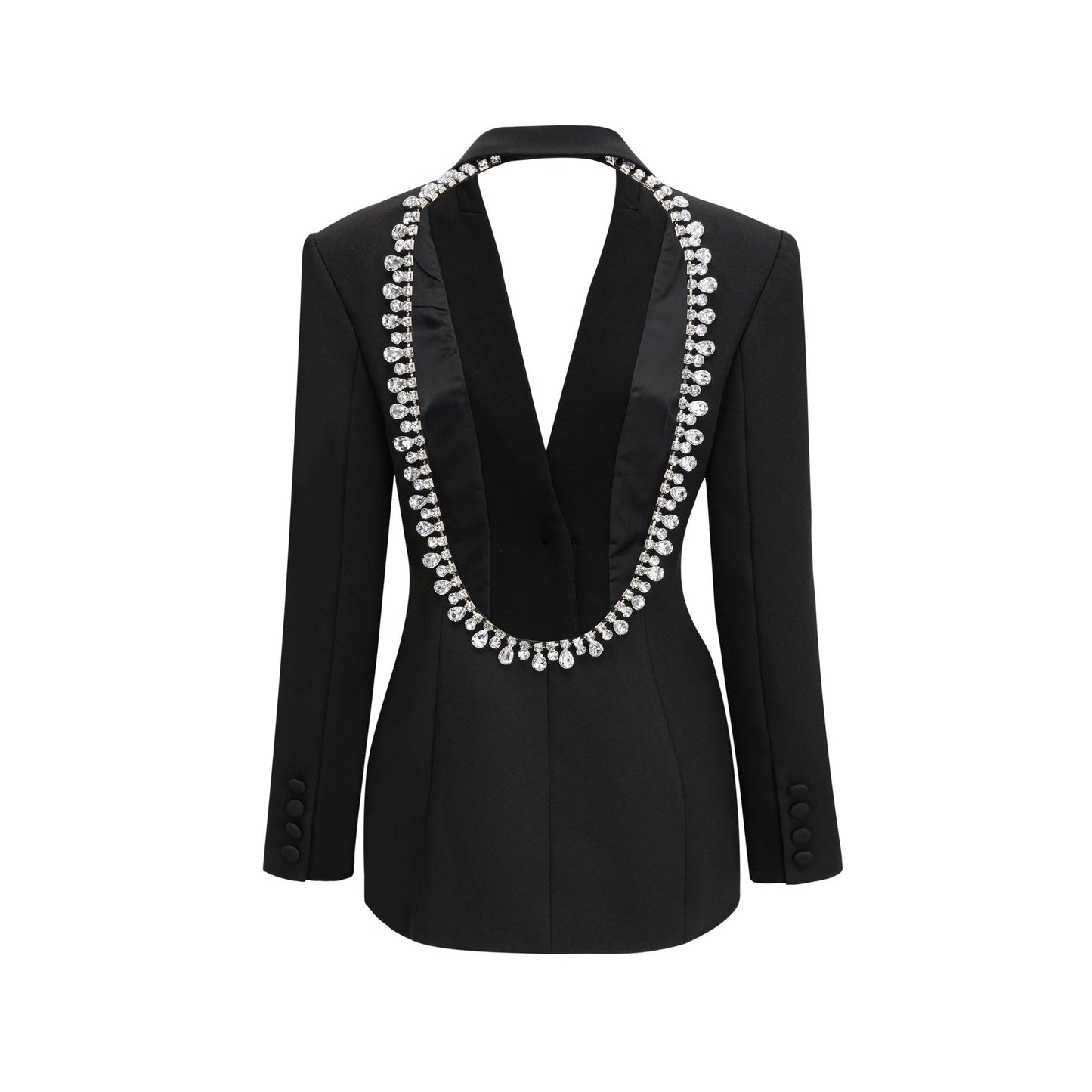Odette black openback blazer