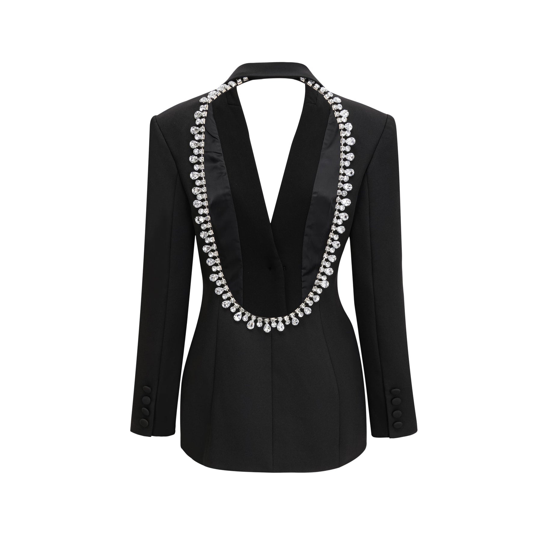 Odette black openback blazer