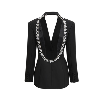 Odette black openback blazer