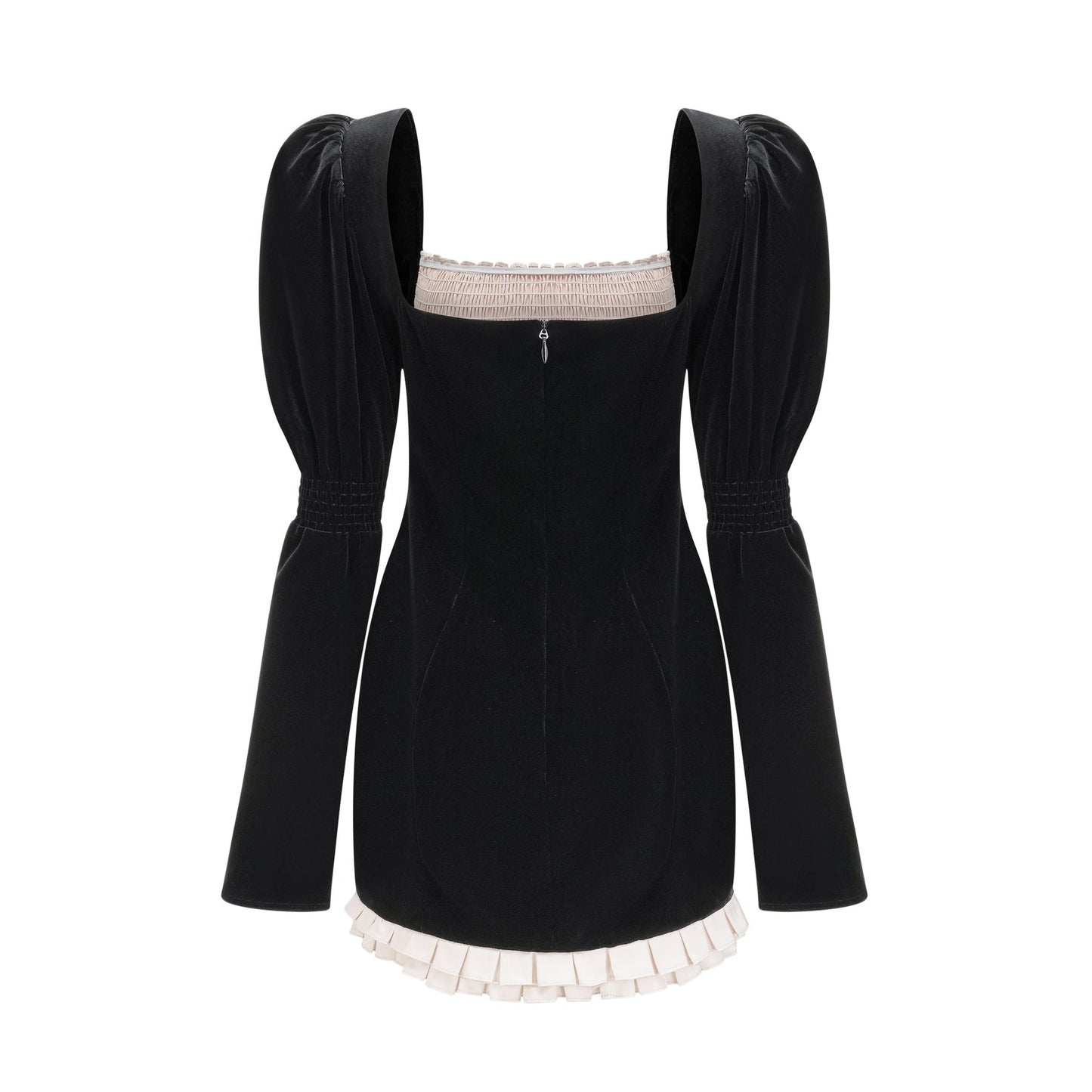 Coralie longsleeved velvet mini dress
