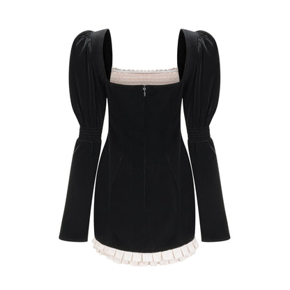 Coralie longsleeved velvet mini dress