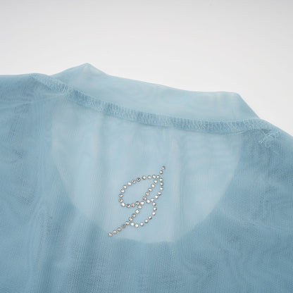 Émmanuelle semisheer studembellished top