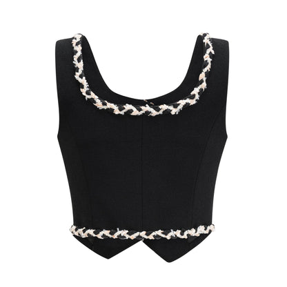 Andréa contrastcolor vest top  shirt  skirt matching set