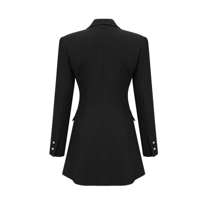 A black blazer with a bowknot detail and cutout design named Justine