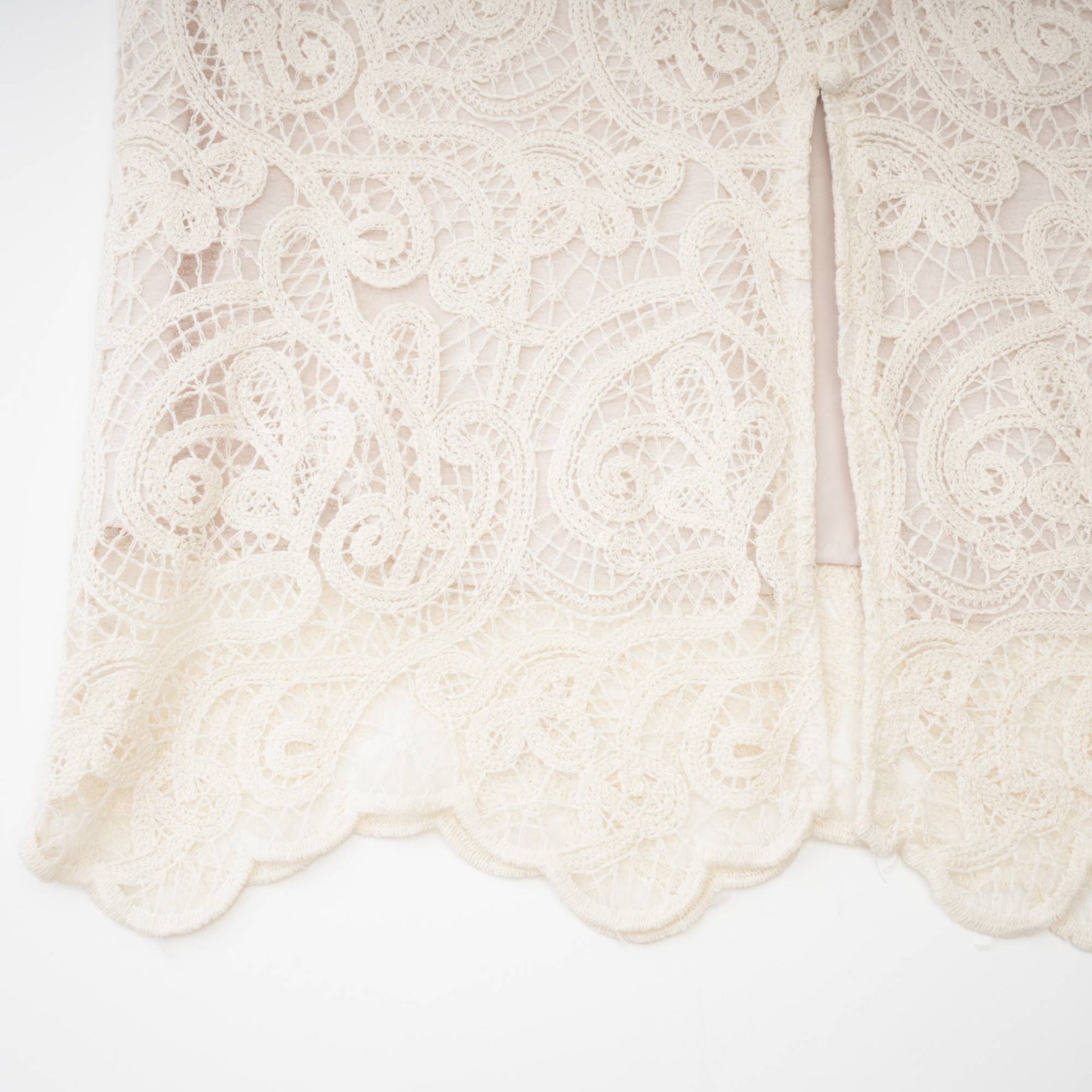 Galatea white lace longsleeve dress