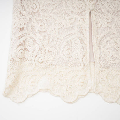 Galatea white lace longsleeve dress
