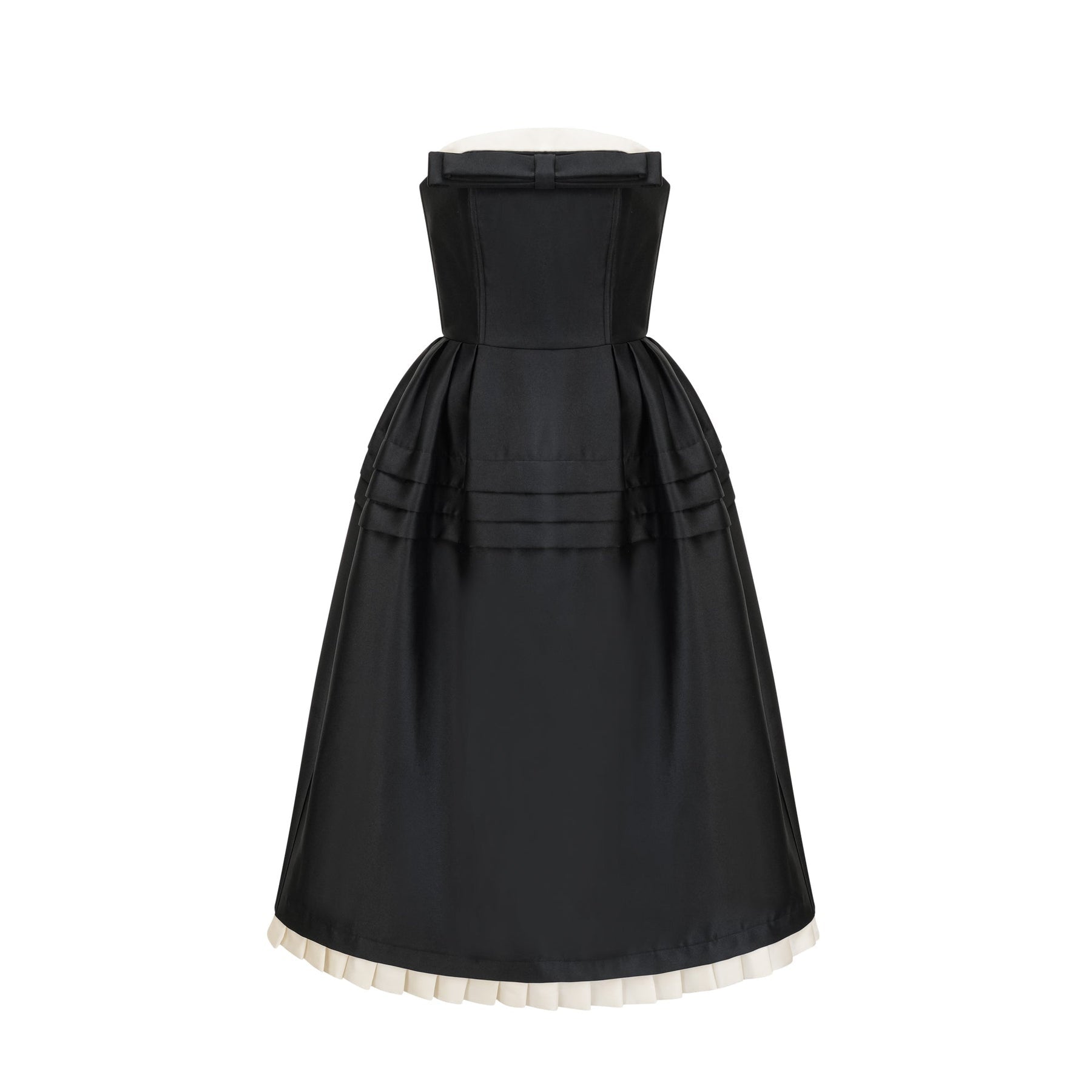 Felisara black bowknot midi dress