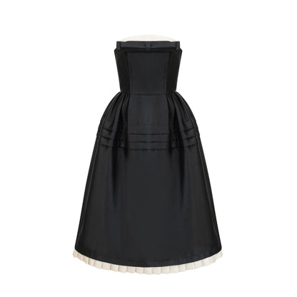 Felisara black bowknot midi dress
