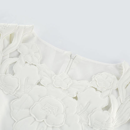 Coline floral embroidered cutout midi dress