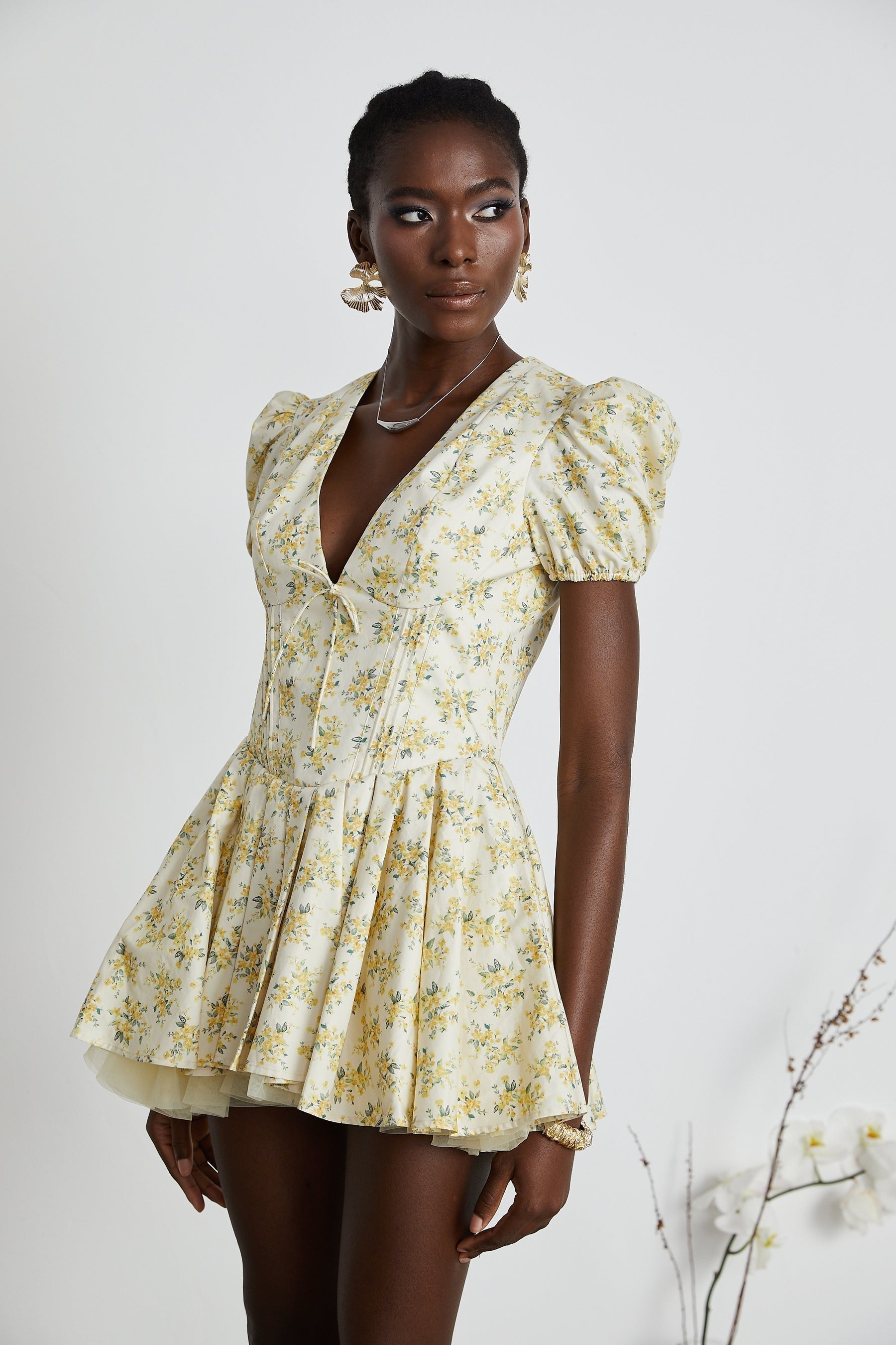 Liane floralprint pleated mini dress