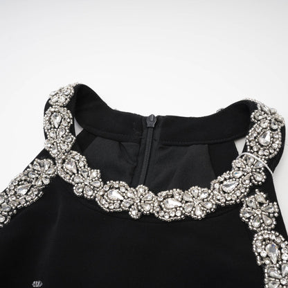 Babette crystalembellished black mini dress