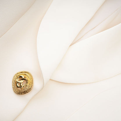 Illyria white singlebreasted long coat
