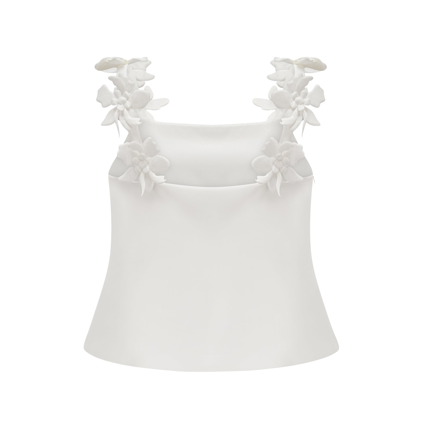 Odette white fauxfloral top  skirt matching set