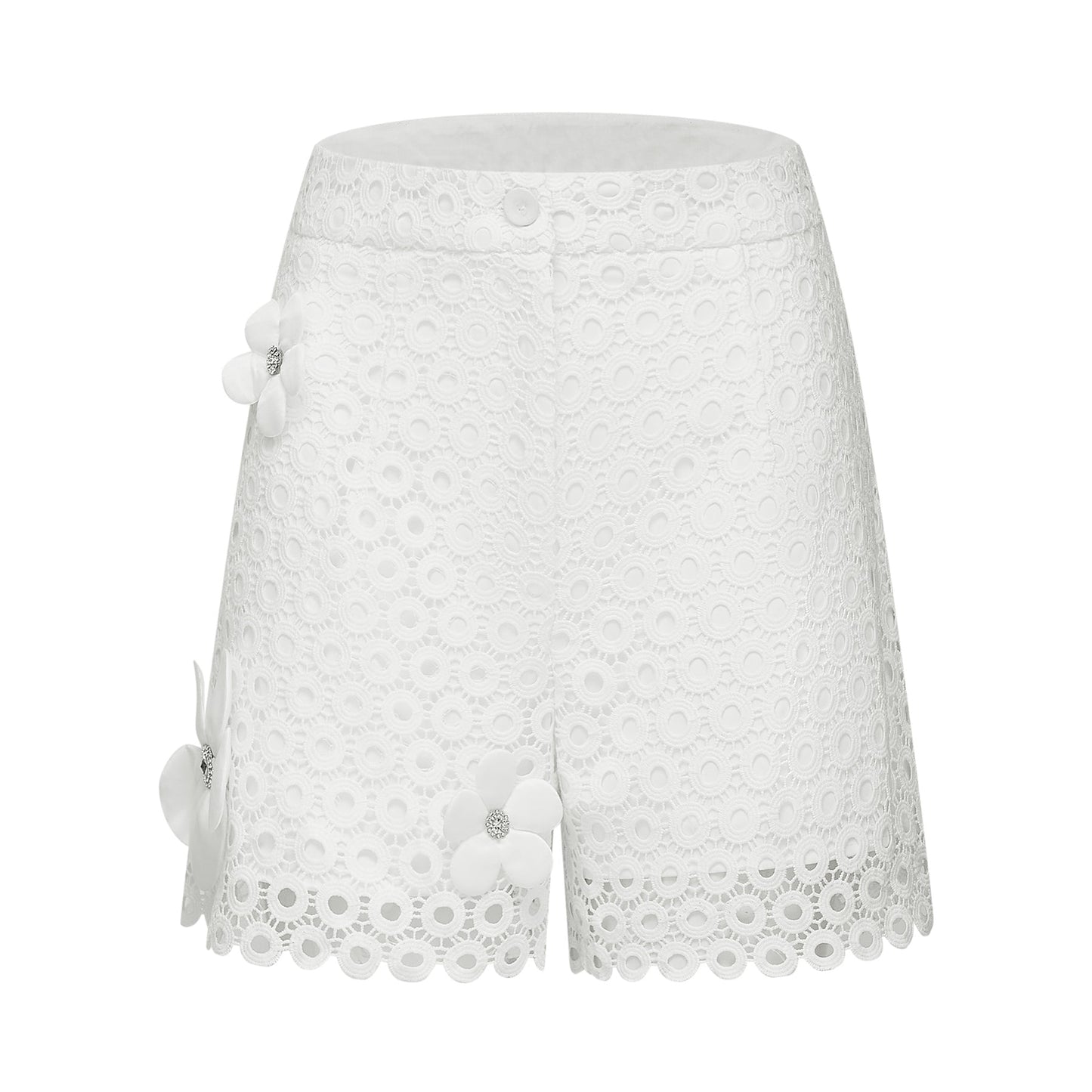 Calla fauxflower cutout blouse  shorts matching set