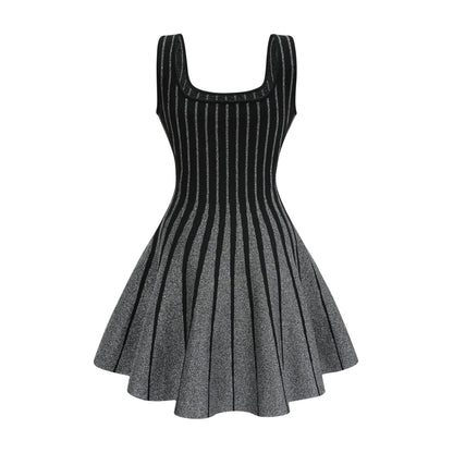 Anouk black glittered flared mini dress