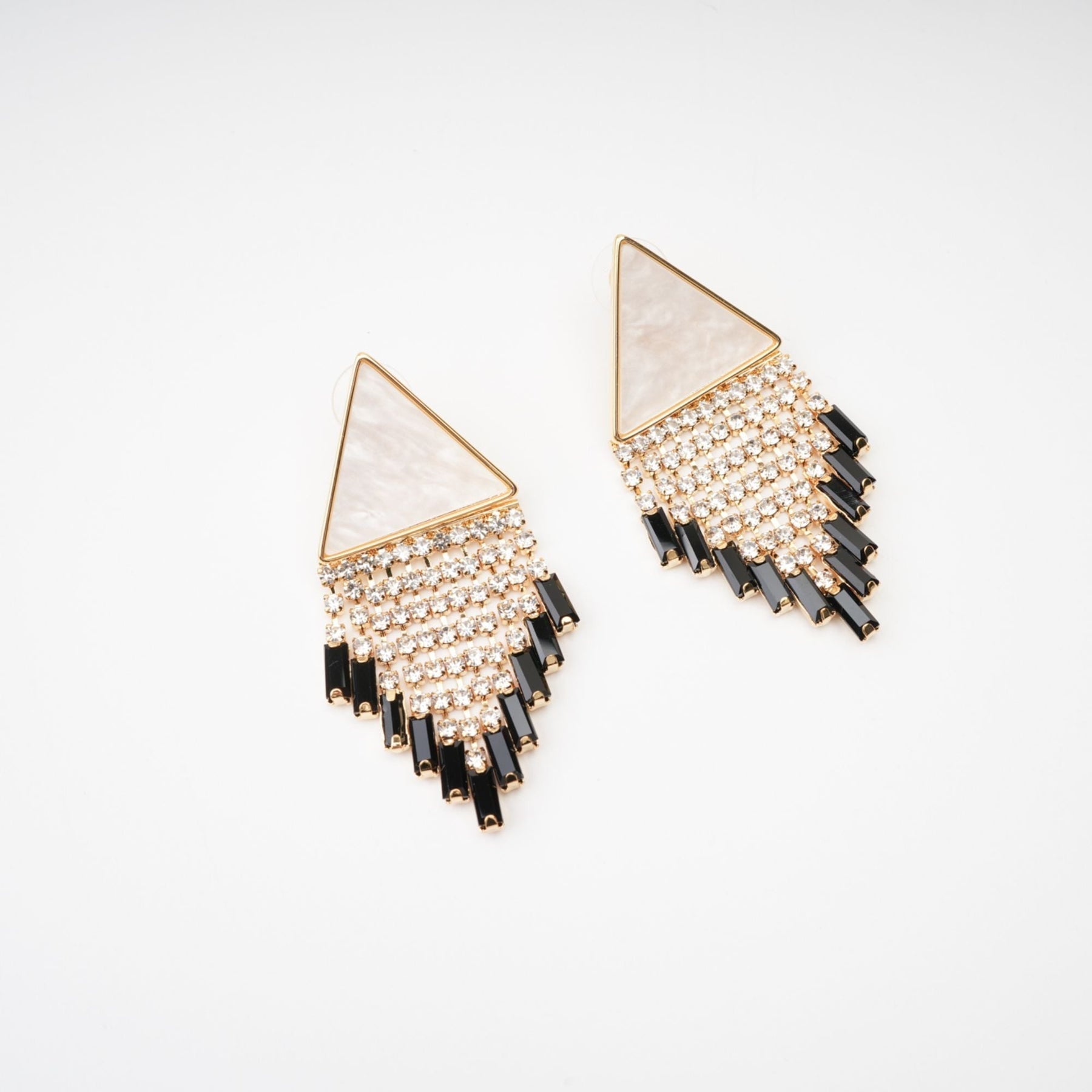 Lisette triangleshape fringed earrings