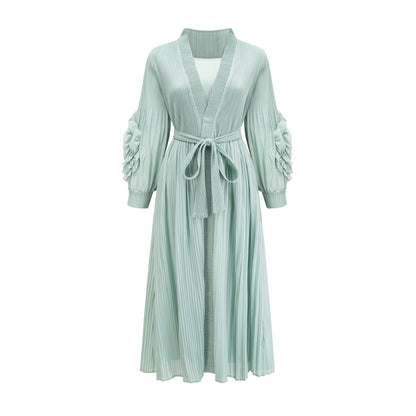 Éloïse fauxflower knitted dress  coat matching set