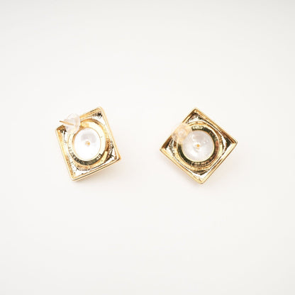 Juana fauxpearl square earrings