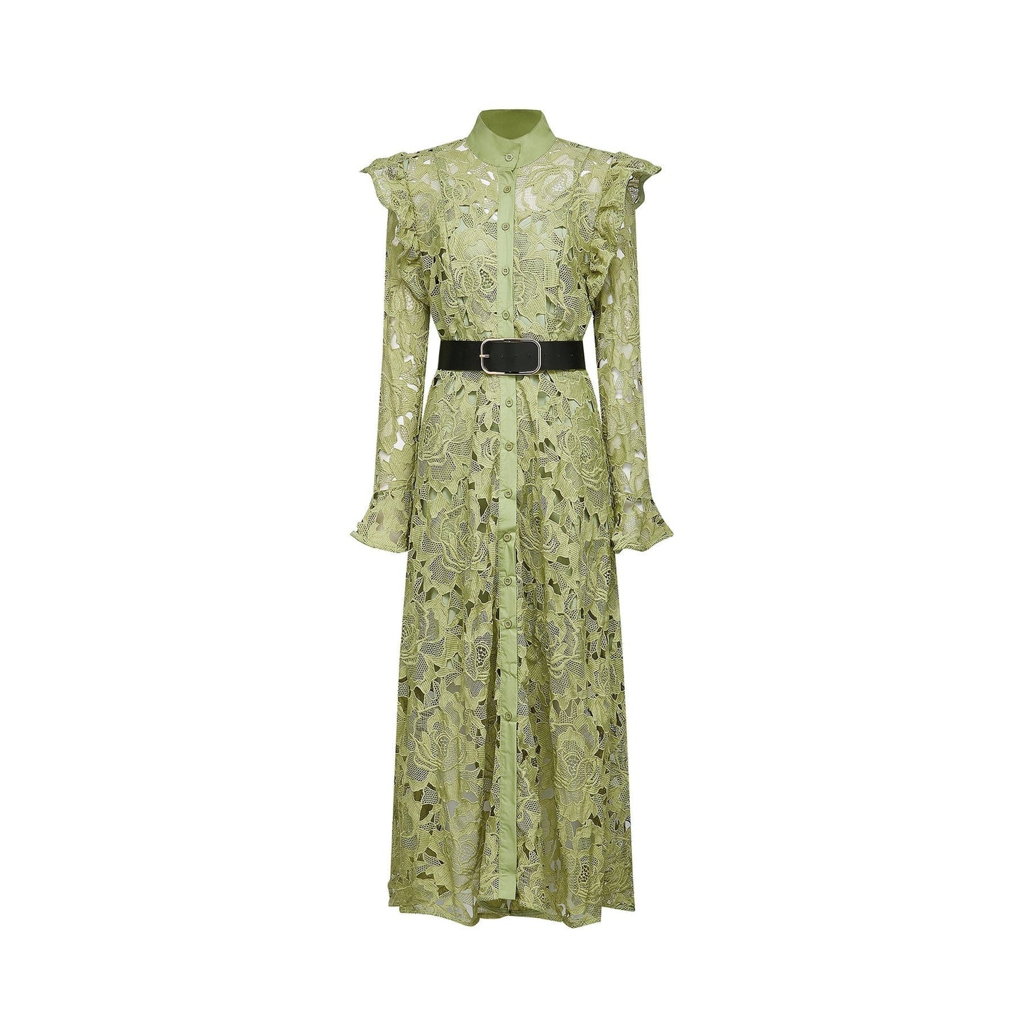 Noémie floralembroidered midi dress in Green