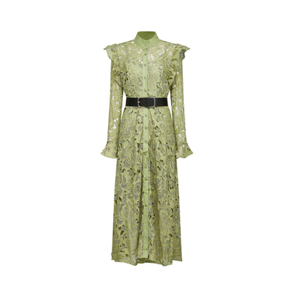 Noémie floralembroidered midi dress in Green